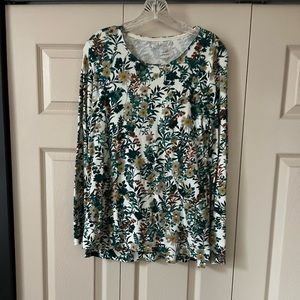 Multi color soft cotton. Tunic long sleep slightly longer in the back.